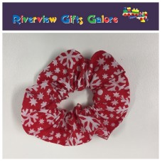 Scrunchie - White Snowflakes on Red Scrunchie - White Snowflakes on Red